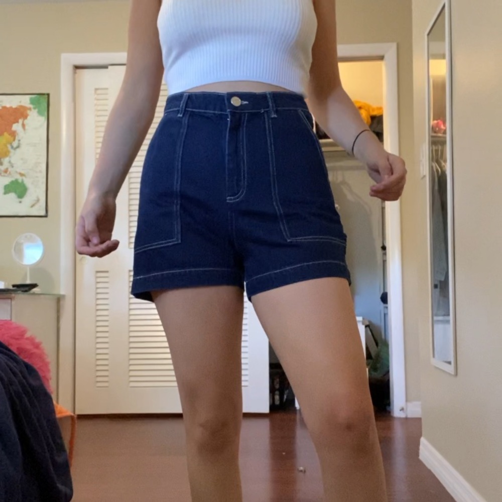 Carpenter Style Denim Shorts
